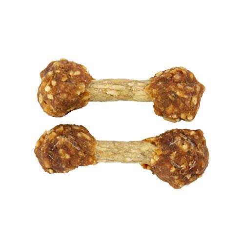 GOOD ’N’ FUN CHICKEN FLAVORED DUMBBELLS 4 OUNCES, RAWHIDE SNACKS FOR SMALL DOGS