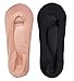 MagiDeal Women's No Show Nylon Sock Liner with Arch Support Cushion Padding (2 Pairs) (Nude & Black, 9-11)