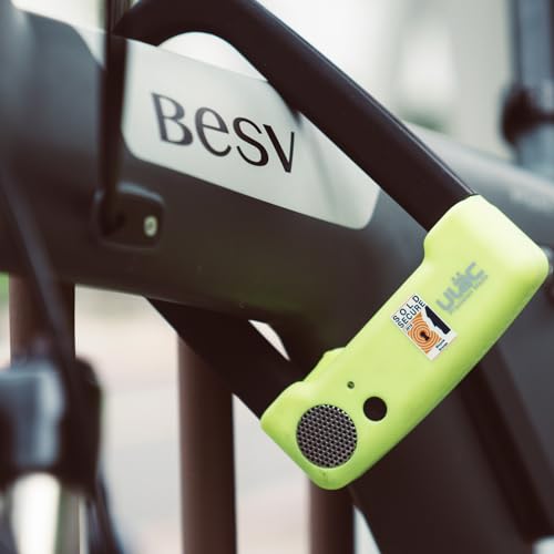 ULAC - BANDOGGE U Lock with Key and Alarm | Steel and Silicone | Motion Sensor 110dB | 2 Abloy Keys | Batteries Included | Lightweight and Versatile