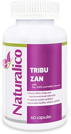Naturalico TRIBU Zan - Tribulus Terrestris 750 mg | USA Made | GMO Free | Fast Absorbable | with Zinc, AAKG and Nettle Extract | Supports Protein Synthesis | 60 Capsules for 30 Days