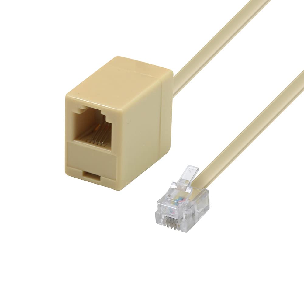 Waytex 39356 Telephone Extension Cable RJ11 Male to RJ11 Female 5 m Beige