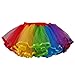 Tulle Tutu Rainbow Color 4 Layers Red Waistband - PT1733R (Medium)