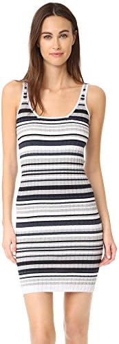 Autumn Cashmere Women's Striped Rib Dress, Sweatshirt/Dungaree Combo, Large