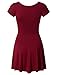 LE3NO Womens Casual Short Sleeve Fit and Flare Skater Dress
