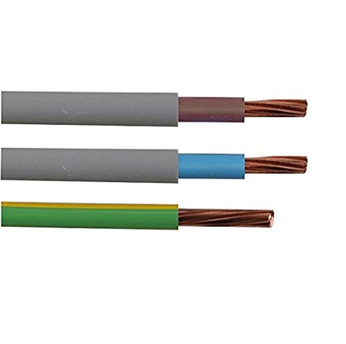 Merriway BH05571 Double Insulated Meter Tails Pack Kit for Consumer Units or Switch fuses, 25 mm x 3 m Each Blue and Brown 6181Y Tails, 16 mm x 3 m Green/Yellow Earth Cable