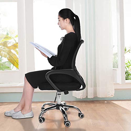 Ergonomic Adjustable Breathable Mesh Office Chair, Black Liftable Home 360-Degree Swivel High Back Net Chair Executive Task Desk Chair Computer Chair Guest Reception Chair(Ordinary or Upgrade) (Ordinary)