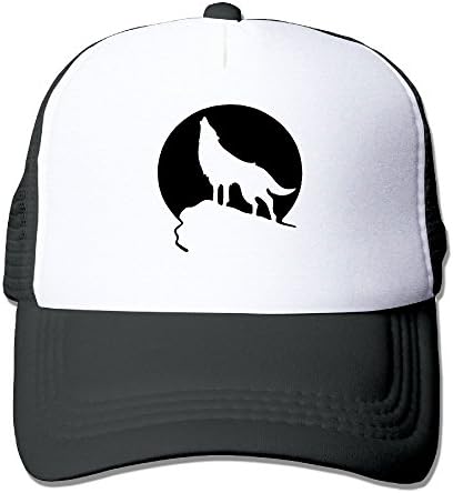 ForRose Howling Wolf Moon Unisex Mesh Hat Baseball Caps Chic Grid Hat Adjustable Trucker Cap