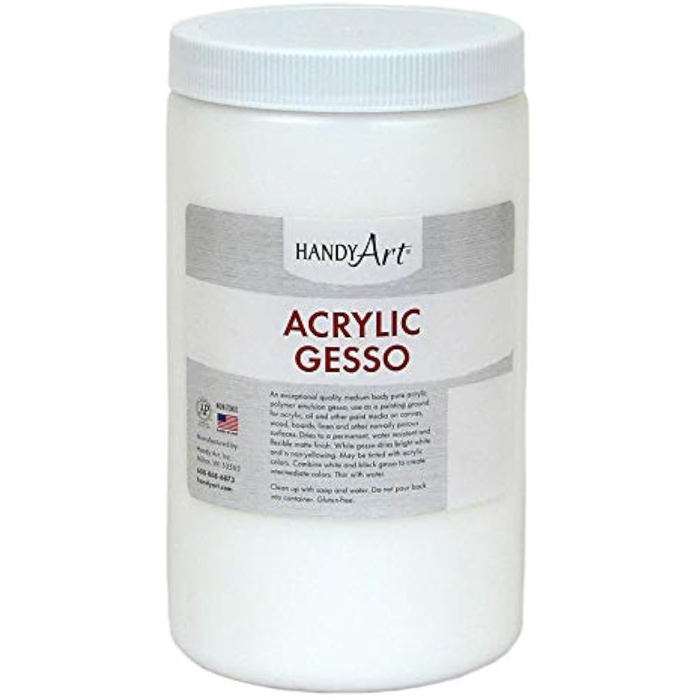 Handy Art 440003 Medium Student Acrylic Paint, 32 Oz., Gesso White