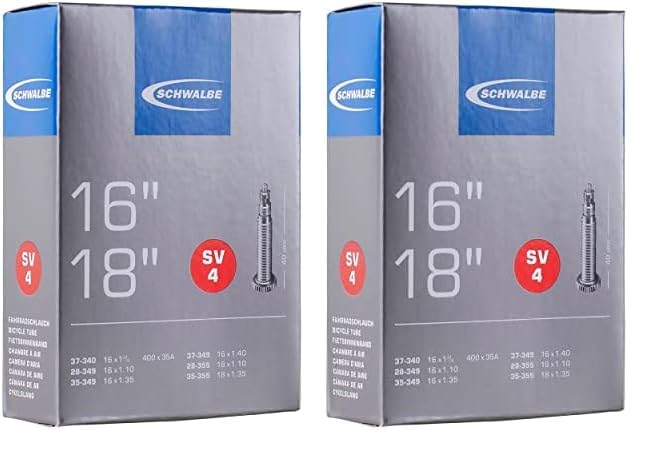 Schwalbe SV4 Tube Presta (450 x 35A) - 16 x 1 1/8-1.35 Inches (Pack of 2)