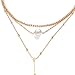 Zealmer Women's Gold Plated Layered Choker Necklace
