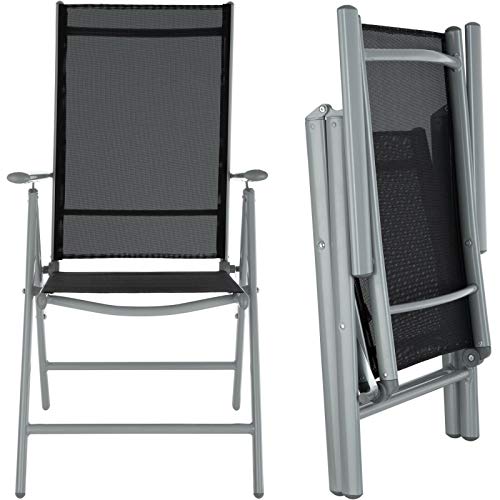 ADHW 8+1 Alu Sitzgruppe Gartenmöbel Gartengarnitur Tisch Stuhl Essgruppe Gartenset (Color : Silber-grau) – Bild 6