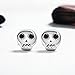 The Kiss Skull CZ 925 Sterling Silver Stud Earrings