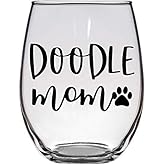 Doodle Mom - Premium 21oz Stemless Wine Glass - Gift for Doodle Lovers