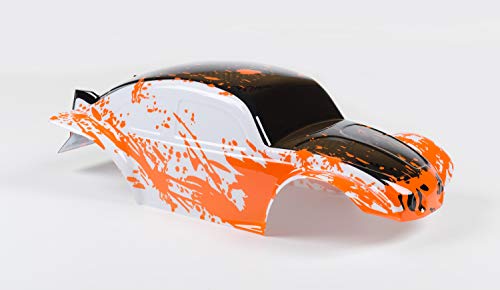 SummitLink Compatible Custom Body Muddy Orange Over White/Black Replacement for 1/10 1/8 Scale RC Car or Truck (Truck not Included) B-BWR-02