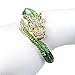 EVER FAITH Women's Austrian Crystal Cool Animal Fly Dragon Bangle Bracelet Green Gold-Tone
