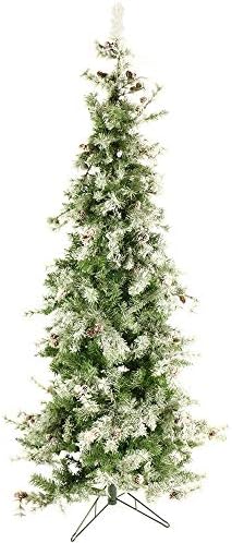 Fraser Hill Farm 7.5-Ft Buffalo Fir Slim Artificial Christmas Tree with Warm ...