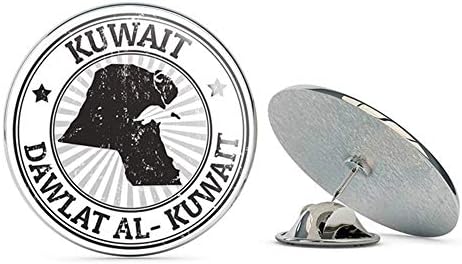 Nics PinsKuwait Flag Round Metal 0.75" Lapel Pin Hat Shirt Pin Tie Tack Pinback