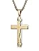 CIUNOFOR Gold Tone Cross Necklace for Men Boys Prayer Stainless Steel Pendant Necklace 24 and 30 Inches