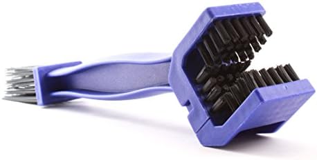 Gr8Ride Bike Cleaning Brush with 3-sided Stiff Bristles, Multi-Purpose Motorcycle Cycling Bicycle Chain and Crankset Cleaner Scrubber Washer Tool, Maintenance Accessory, Nylon and ABS Plastic, Blue