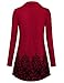 Gaharu Fall Tunic, Womens Cowl Neck Tunic Tops Casual Winter Long Sleeve Floral Printed Flowy Blouse Shirt (X-Large,Wine)