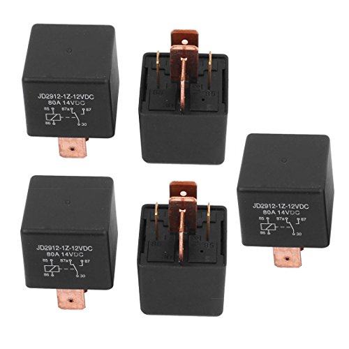 uxcell DC 12V Coil 80A 5 Pins SPDT Car Automotive Alarm Security Power Relay 5pcs