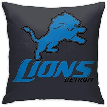 LLYYOOD Pillow Cases Detroit Lions Fashion Throw Pillow Covers Home Decor Cushion Case for Sofa Bedroom Car 18x18 Inch (Two Sides Printed)