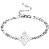 Amaxer Witch Knot Bracelet Witchcraft Amulet Pendant Charm Bracelet for Unisex Adjustable Ropechain Stainless Steel Linkchain