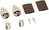 N Male Crimp Connector for LMR400 RG8 Nickel Machined Brass Construction, 2-Pack