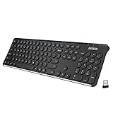 Arteck 2.4G Wireless Keyboard Stainless Steel Ultra