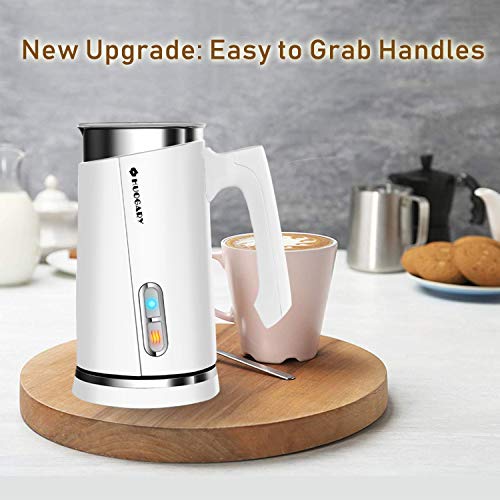 Milk Frother, Huogary Stainless Steel Milk Steamer with Hot & Cold Milk Functionality, Automatic Foam Maker For Coffee, Latte, Cappuccino, Electric Milk Warmer, Silent Operation