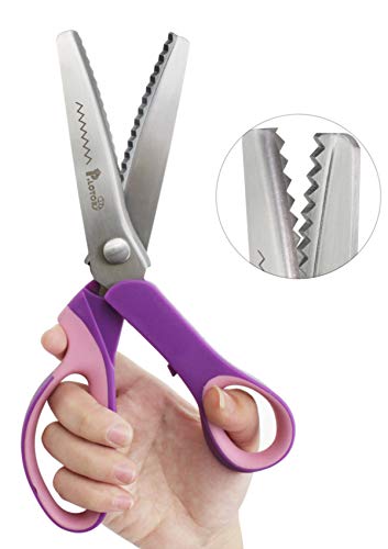 Professional Pinking Shears - Stainless Steel, Comfort Grip, Serrated & Scalloped Blades (7mm Scalloped) - View #9