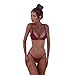 Conjunto de Traje de baño para Mujer Sexy Push-Up Tanga de Cintura Baja Bikinis 2020 Nueva ropa de Playa Wine Redthumb 1