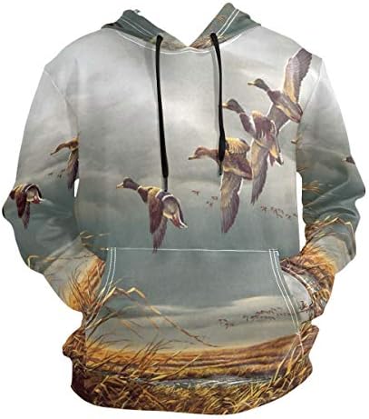 Animal Duck Hunting Landscape Pullovers Hoodie Long Sleeve Hooded Athletic Hoodies Sweatshirts