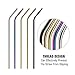 Stainless Steel Straws Set of 12, Wildone 10.5 Inch Bent Metal Drinking Straws, Reusable Straws with Free Cleaning Brush, 5 Colors, for 20oz 30oz Tumblers(12 Bent + 2 Brushes+1 Black Pouch)