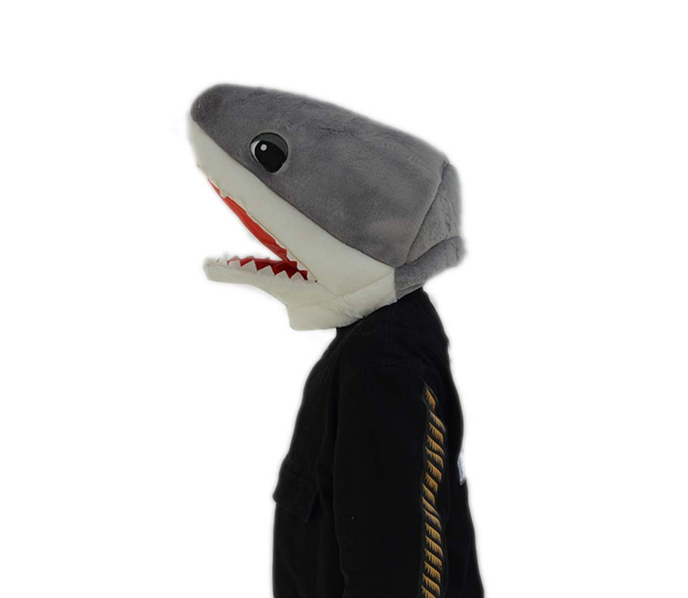 SANEYDER Adults Plush Shark Head Mask Halloween Fancy Dress Up Party Costume