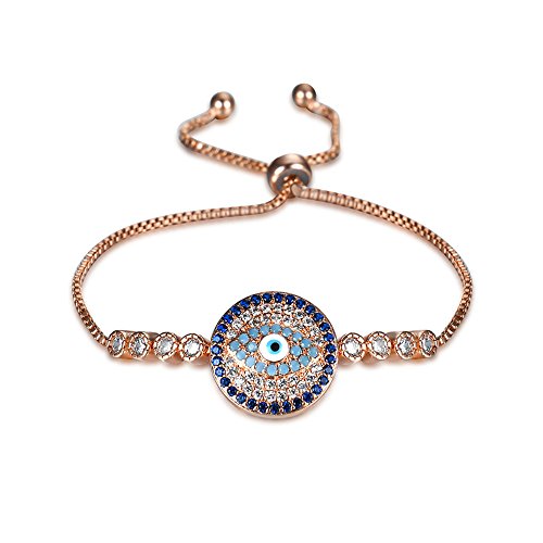 Horror halloween rose gold plated evil eye round clear …