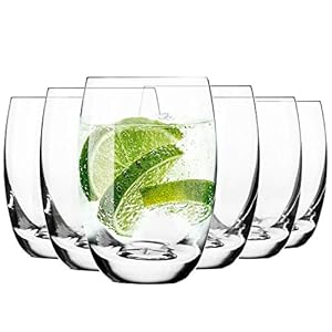 Krosno – Vaso de agua para jugo Highball (6 unidades, 360 ml) | Colección Elite | Perfecto para el hogar, restaurantes, fiestas | Lavavajillas