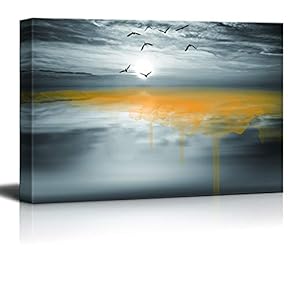 Canvas Wall Art Black and White Scenery Pictures Home Wall Decorations for Bedroom Living Room Paintings Canvas Prints Framed - 12x18 inches