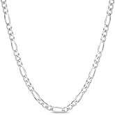 925 Sterling Silver 3.5MM - 8MM Figaro Link Chain Necklace - Silver Figaro Link Necklace for Men, Sterling Silver Necklace 18-30, Made in Italy, Men and Women, Genuine , Authentic (18.00, 4.5MM)