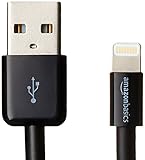 AmazonBasics Lightning to USB A Cable, Apple MFi Certified, Black, 6 Feet/1.8 Meters, 2-Pack