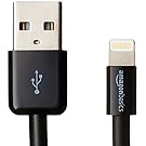 AmazonBasics Lightning to USB A Cable, Apple MFi Certified, Black, 6 Feet /1.8 Meters, 2-Pack