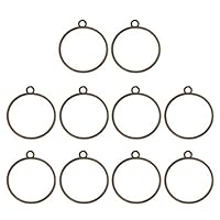 Yuanhaourty 10Pcs DIY Silicone Mold Pendant Cap Holder Round Pendant Press Flower DIY UV Resin Blank Frame Bezel Jewelry Making