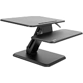 Mount-It! Standing Desk Converter, Compact 25" Sit Stand Desk Riser with Gas Spring Lift, Adjustable Height Desktop Riser for Laptop, Monitor, and Keyboard, Small Home Office Desk Converter