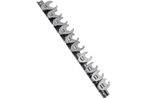 10pcs Replacement Kit, Metric Crowfoot Wrench Set with Clip on Organizer, 10mm to 22mm Open End Set for 3/8in Drive Ratchet