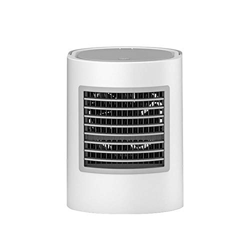 4 in1 Mini Air Conditioning Fan USB Rechargeable Air Cooler Compact Portable,Personal Air Conditioner Small Cooling Humidifier Fan with Night Light,Ultra Silent Energy Saving,3 Gear Wind Speed