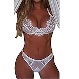 Lingerie Set,Haoricu 2017 Hot Sale! Women Lingerie Corset Tops Lace Bra+Underpants (L, White)