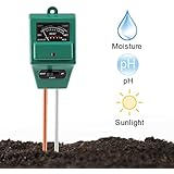 Soil pH Meter, Jellas 3-in-1 Moisture Sensor Meter / Sunlight / pH Soil Test Kits test function for Home and Garden, Plants, Farm, Indoor/Outdoor Use.