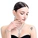 FUNRUN JEWELRY Wedding Bridal Crystal Jewelry Set for Women Teardrop Statement Necklace Bracelets Earrings Set