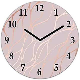 Concept Crystal Glass Wall Clock – Wall Clock Unique Design – Silent Clock for Home Décor TG10B Surfaces Series: Rose Gold