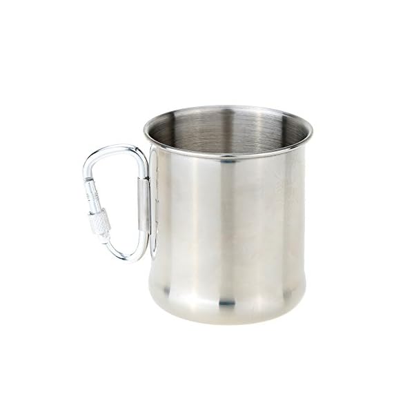 SysPodTM-Silver-250ml-Stainless-Steel-Mug-With-Foldable-Self-Lock-Carabiner-Handle-Portable-Durable-Outdoor-Camp-Folding-Handle-Cup